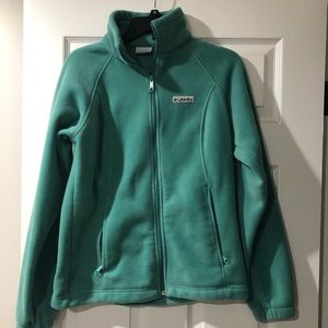 Green Columbia zip up fleece size medium